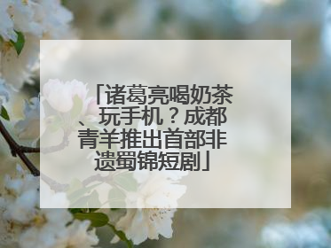 诸葛亮喝奶茶、玩手机？成都青羊推出首部非遗蜀锦短剧