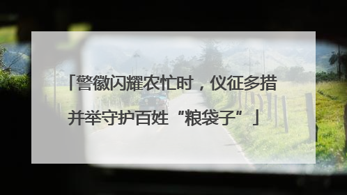 警徽闪耀农忙时，仪征多措并举守护百姓“粮袋子”