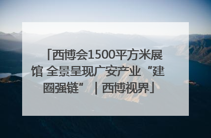 西博会1500平方米展馆 全景呈现广安产业“建圈强链”｜西博视界
