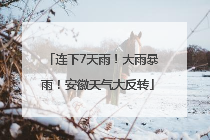 连下7天雨！大雨暴雨！安徽天气大反转