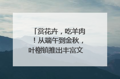 赏花卉，吃羊肉！从端午到金秋，叶榭镇推出丰富文旅活动邀您爽玩