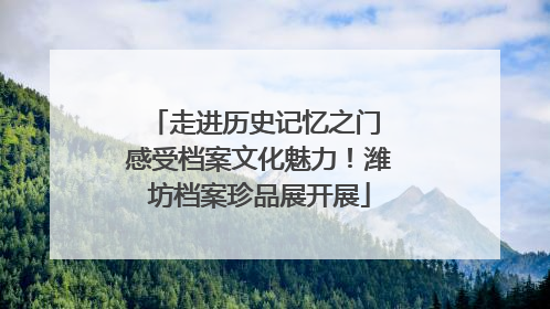 走进历史记忆之门 感受档案文化魅力！潍坊档案珍品展开展