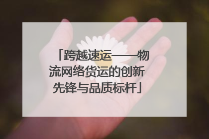 跨越速运——物流网络货运的创新先锋与品质标杆