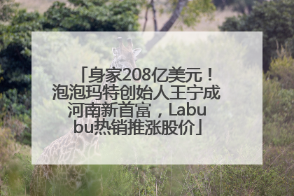 身家208亿美元！泡泡玛特创始人王宁成河南新首富，Labubu热销推涨股价