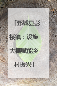 鄄城县彭楼镇：设施大棚赋能乡村振兴