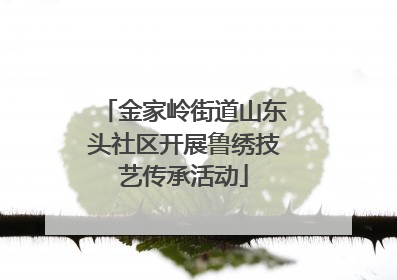 金家岭街道山东头社区开展鲁绣技艺传承活动