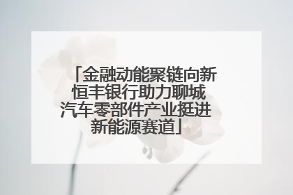 金融动能聚链向新 恒丰银行助力聊城汽车零部件产业挺进新能源赛道