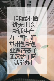 非武不栖 进无止境 新质生产力“智”汇常州创新创业邀请赛（武汉站）圆满举办
