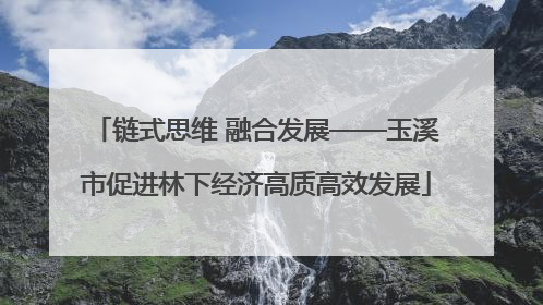 链式思维 融合发展——玉溪市促进林下经济高质高效发展
