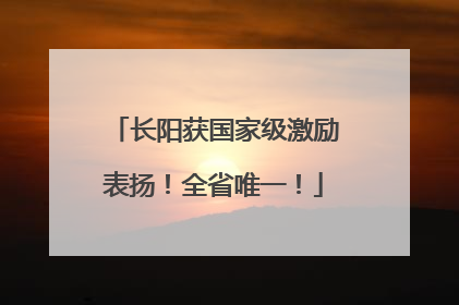 长阳获国家级激励表扬！全省唯一！