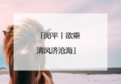 闵平丨欲乘清风济沧海