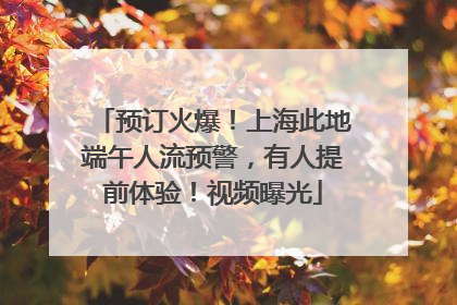 预订火爆！上海此地端午人流预警，有人提前体验！视频曝光