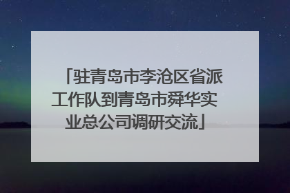 驻青岛市李沧区省派工作队到青岛市舜华实业总公司调研交流