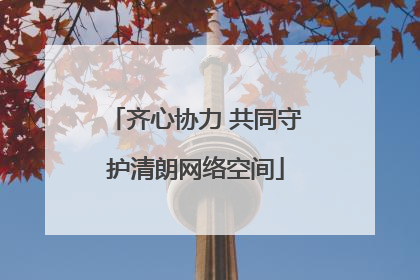 齐心协力 共同守护清朗网络空间
