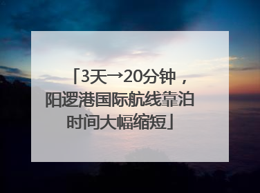3天→20分钟，阳逻港国际航线靠泊时间大幅缩短