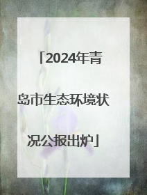 2024年青岛市生态环境状况公报出炉