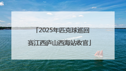 2025年匹克球巡回赛江西庐山西海站收官