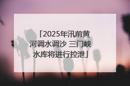 2025年汛前黄河调水调沙 三门峡水库将进行控泄