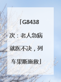 G8438次：老人急病就医不决，列车果断施救